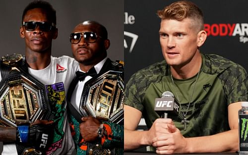 Israel Adesanya (left); Kamaru Usman (center); Stephen Thompson (right)