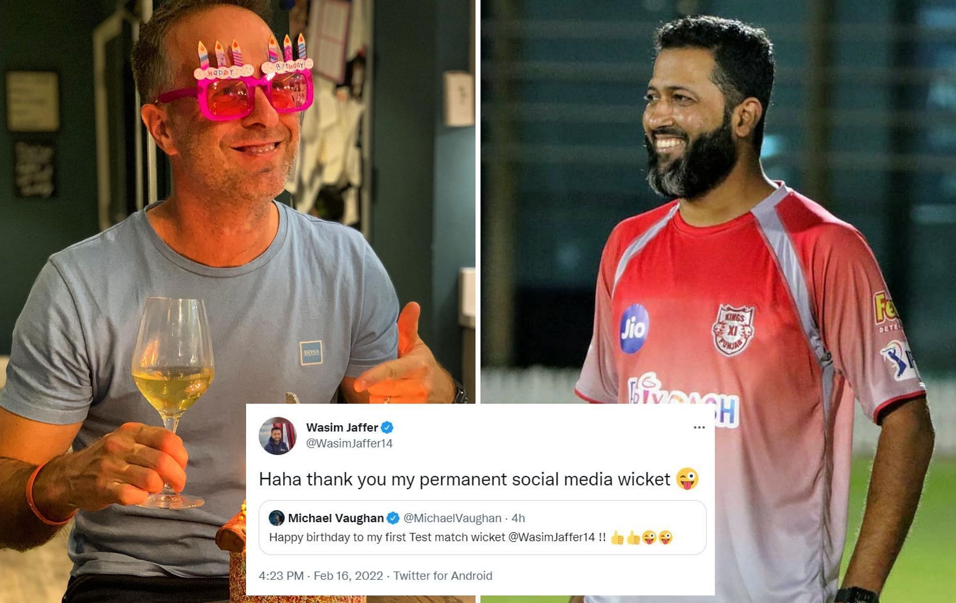 Michael Vaughan (L) and Wasim Jaffer. (Image source: Instagram)