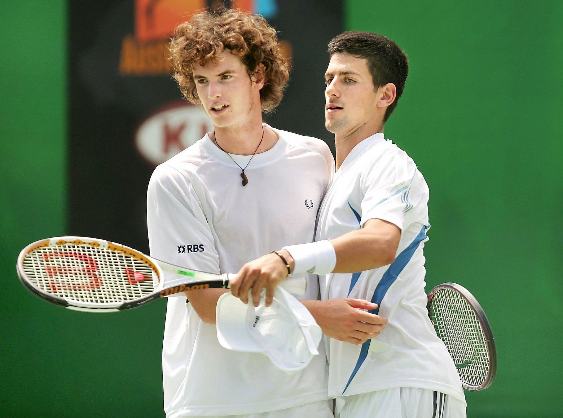 Andy Murray and Novak Djokovic in their early days on the ATP tour