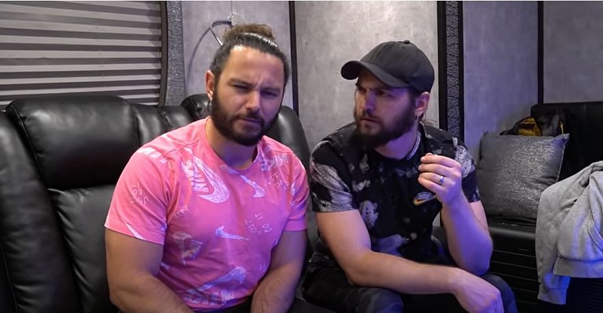 The puzzled looks on the Young Bucks face says it all (Pic Source: AEW)