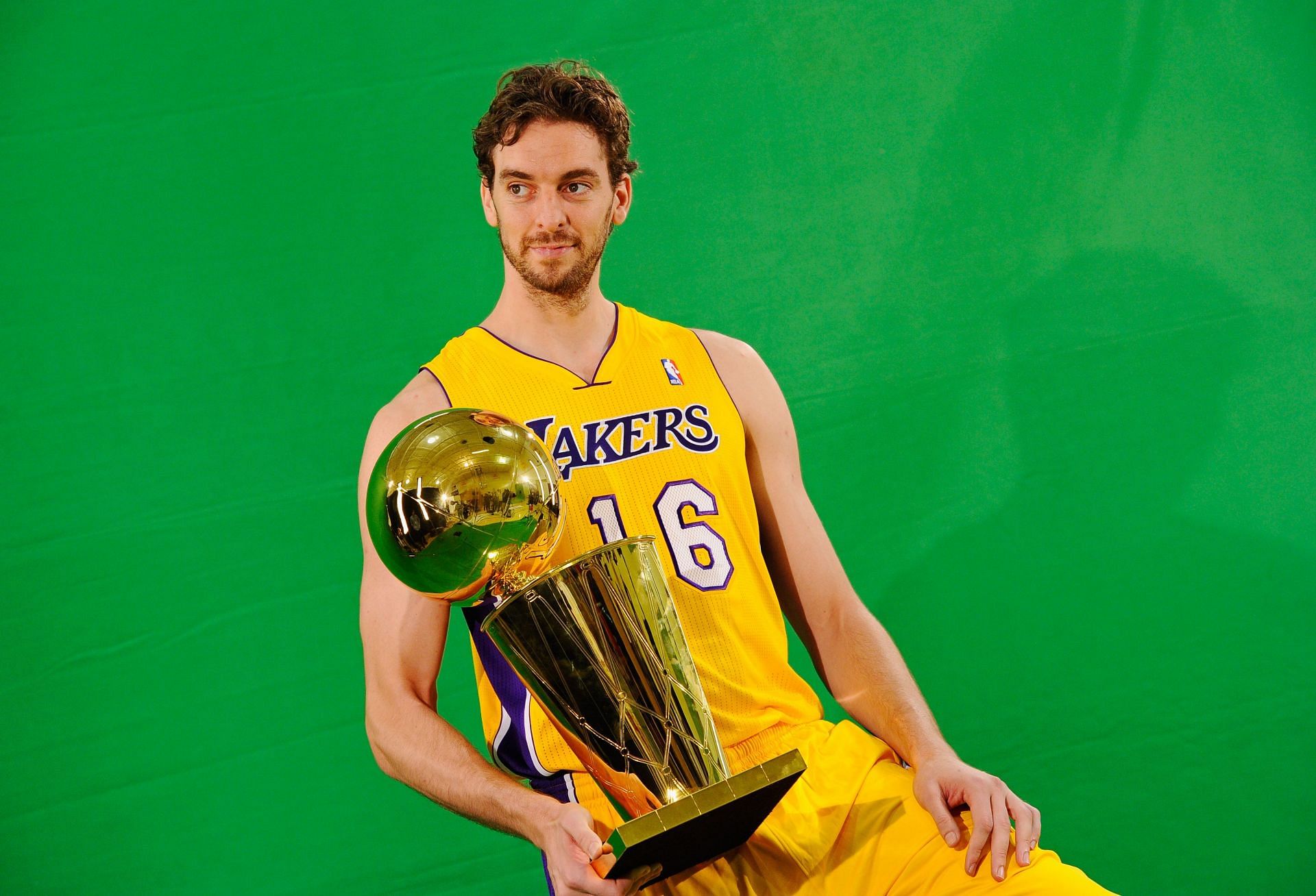Los Angeles Lakers star Paul Gasol with the championship