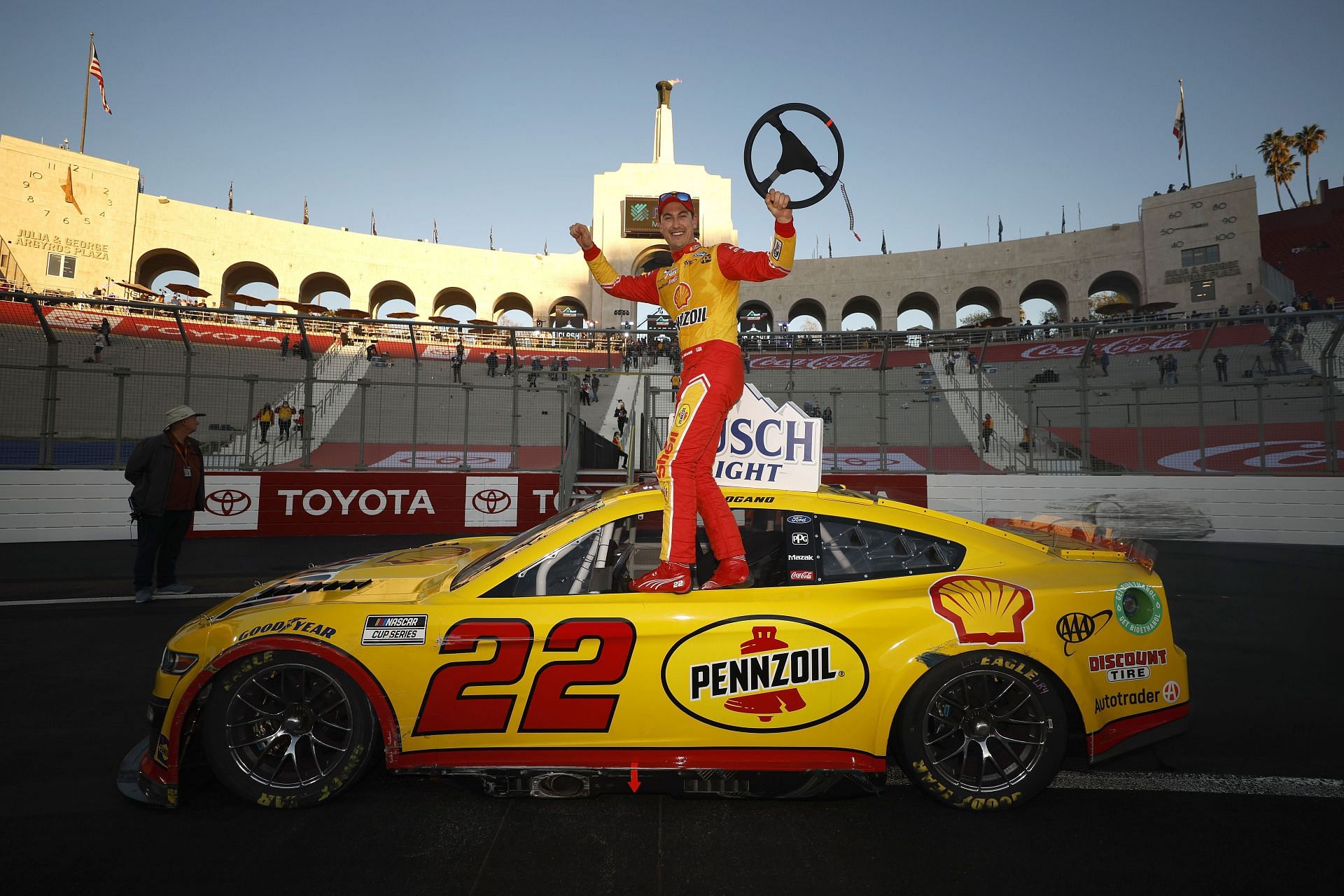 NASCAR Cup Series Busch Light Clash - The race winning car with its driver