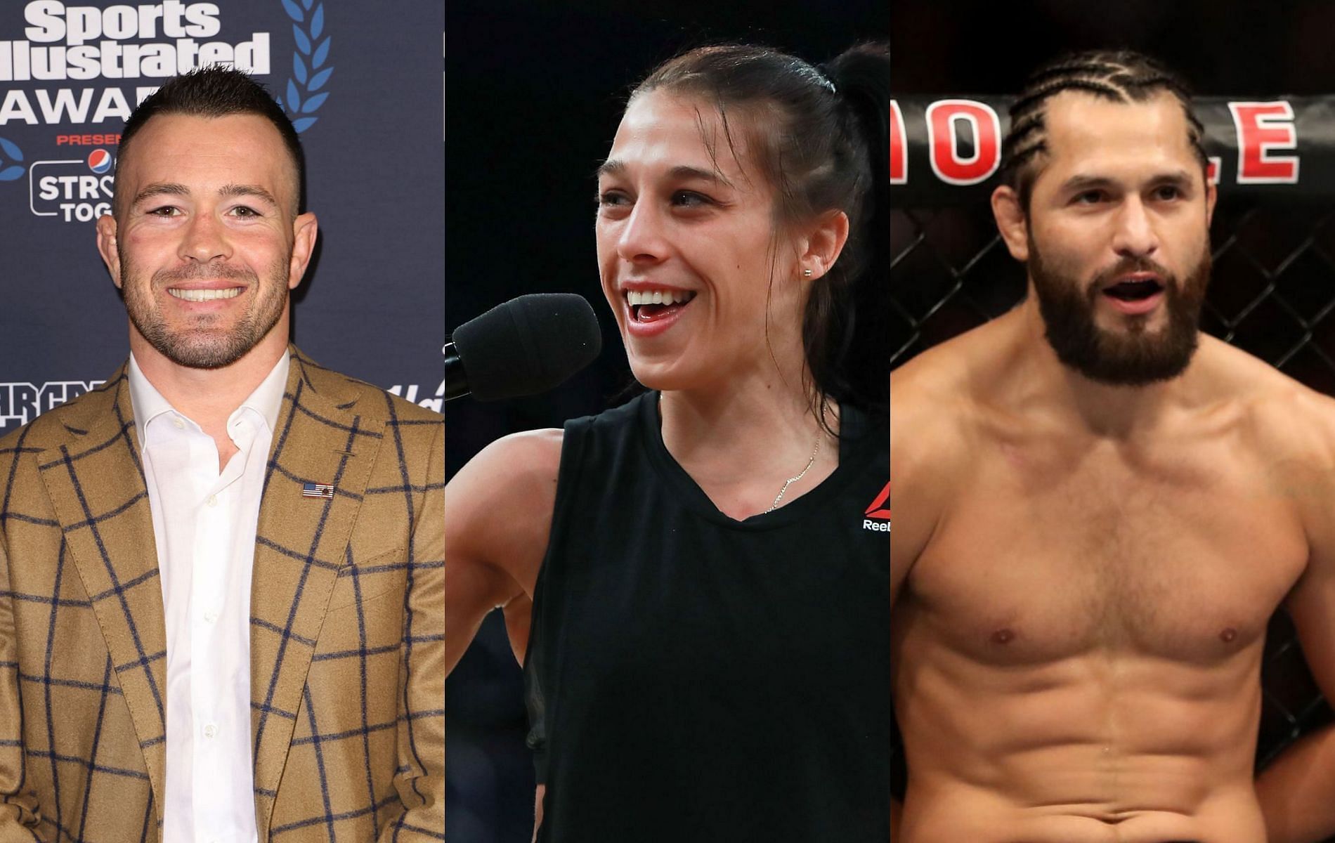 Colby Covington (left), Joanna Jedrzejczyk (center) &amp; Jorge Masvidal (right)