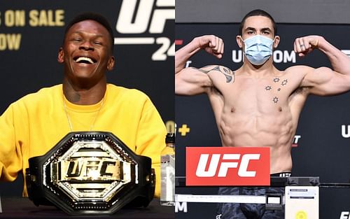 Israel Adesanya (left); Robert Whittaker (right)