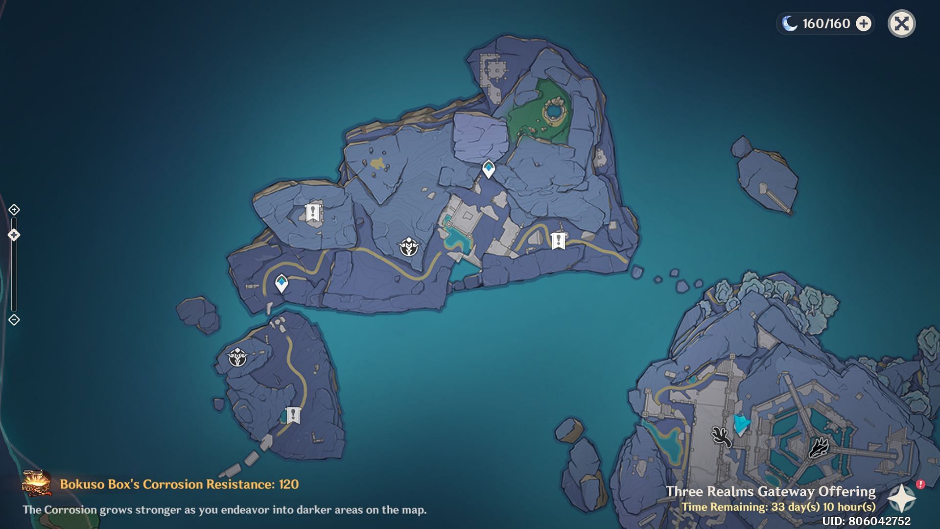 Location of puzzles in The Narrows (Image via Genshin Impact)