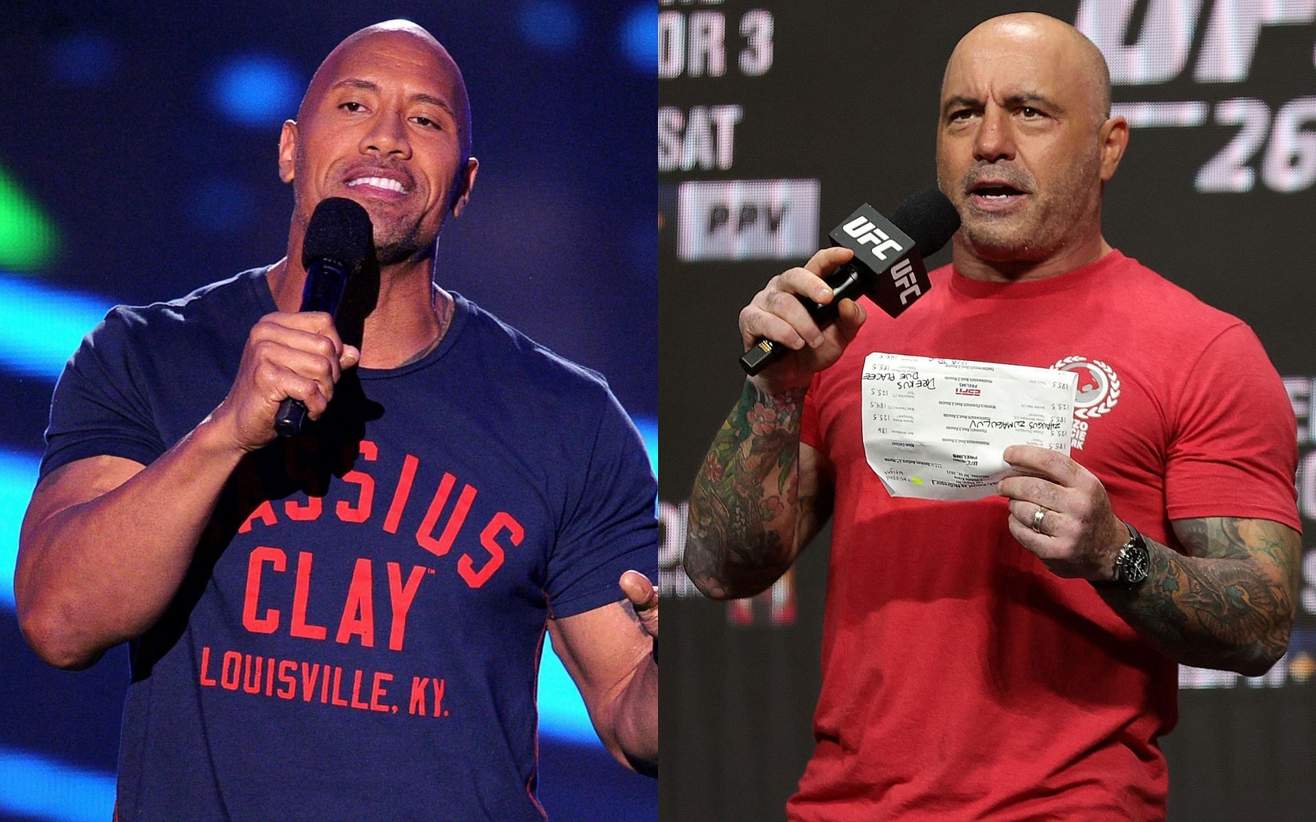 Dwayne Johnson (left) and Joe Rogan (right)