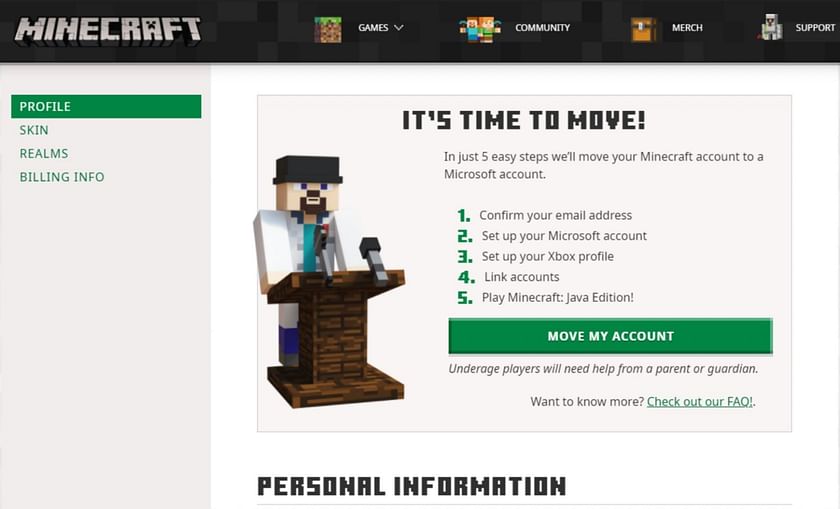 PSA: If you still have a Mojang account for Minecraft: Java