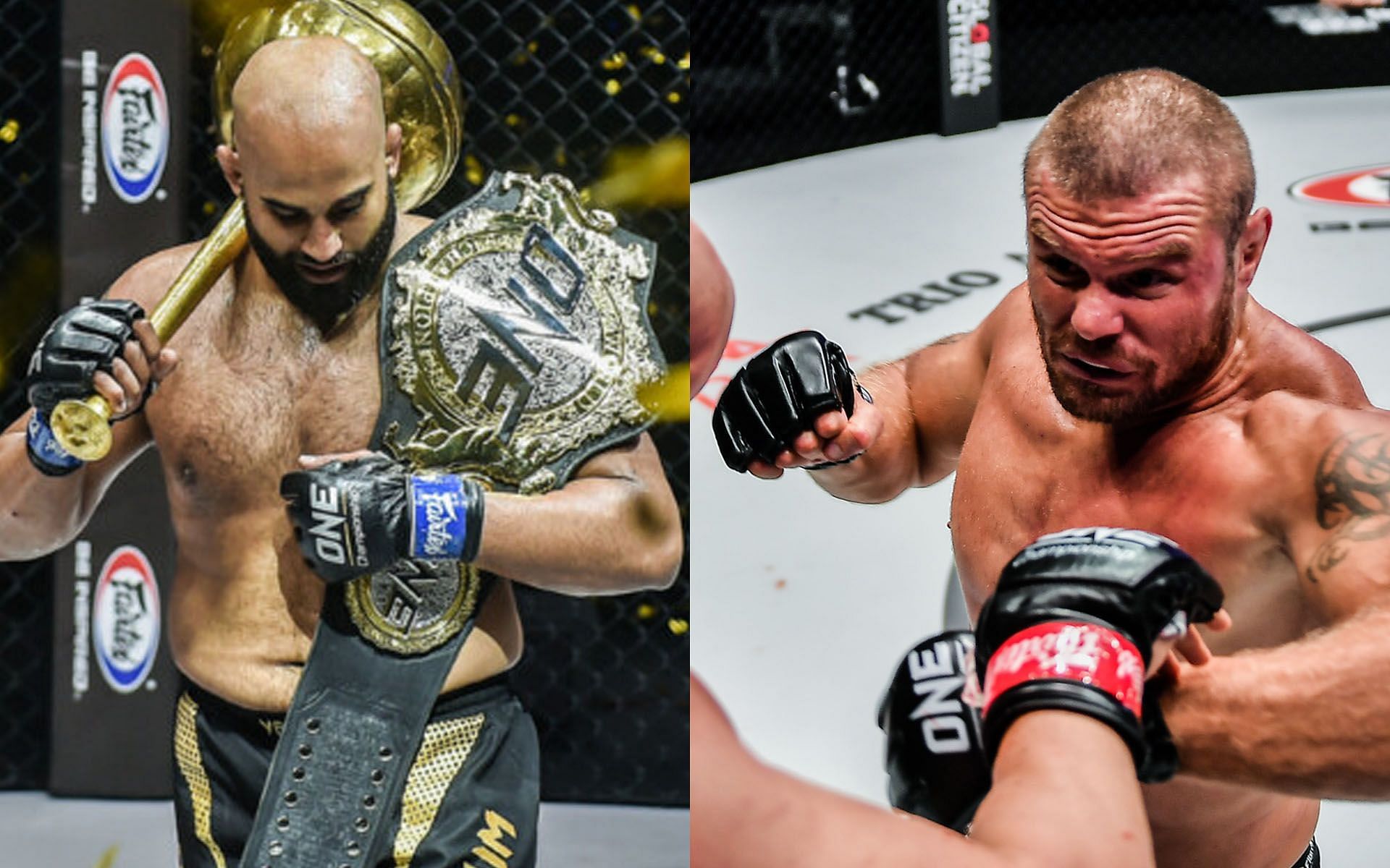 Anatoly Malykhin (Right) feels that Arjan Bhullar (Left) had an easy road to the world title. | [Photos: ONE Championship]