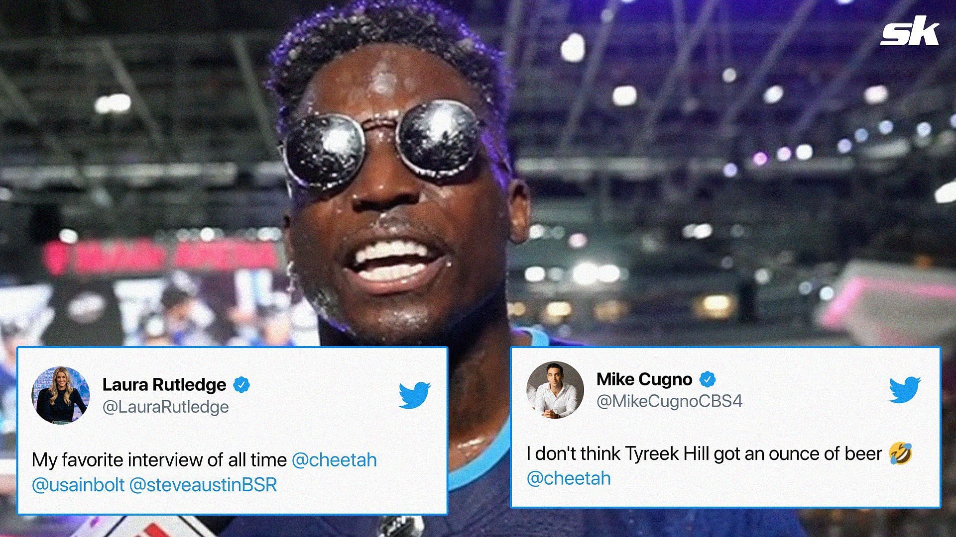 Usain Bolt mocks Tyreek Hill after losing race to Micah Parsons at