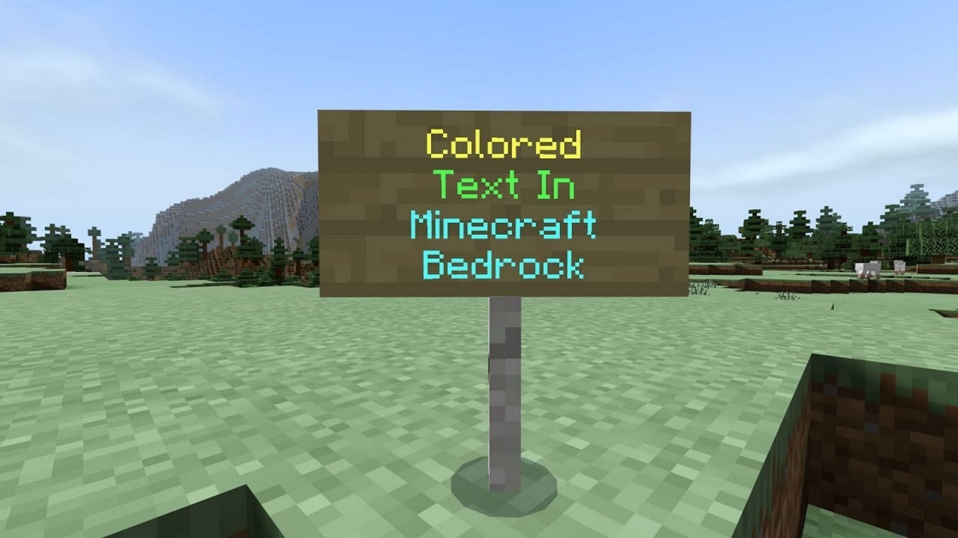 Custom sign text is possible with formatting codes (Image via Mojang)