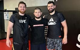 "Thank you for the help" - Edmen Shahbazyan meets and trains with Khabib Nurmagomedov at UFC Performance Institute