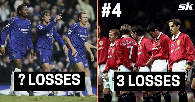 Ranking the 5 teams with the fewest losses in a Premier League season