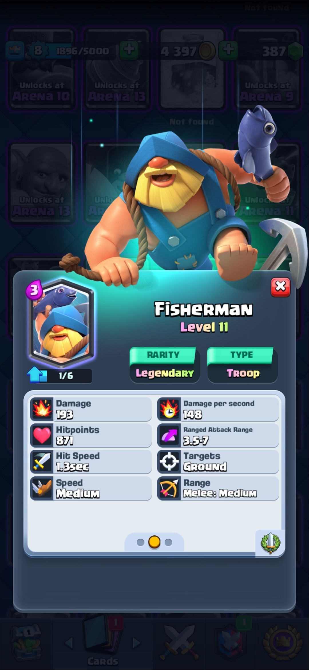 How to unlock Fisherman in Clash Royale?