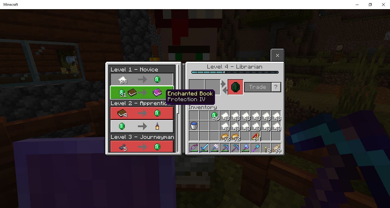 Protection 4 enchanted book trade (Image via u/YouNeedJxsus Reddit)