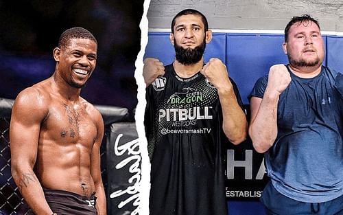 Holland [left, Image Credit: @trailblaze2top on Instagram] and Chimaev with Till [right, Photo Courtesy: @darrentill2 on Twitter] (Note: Darren Till's picture has been edited for humor)