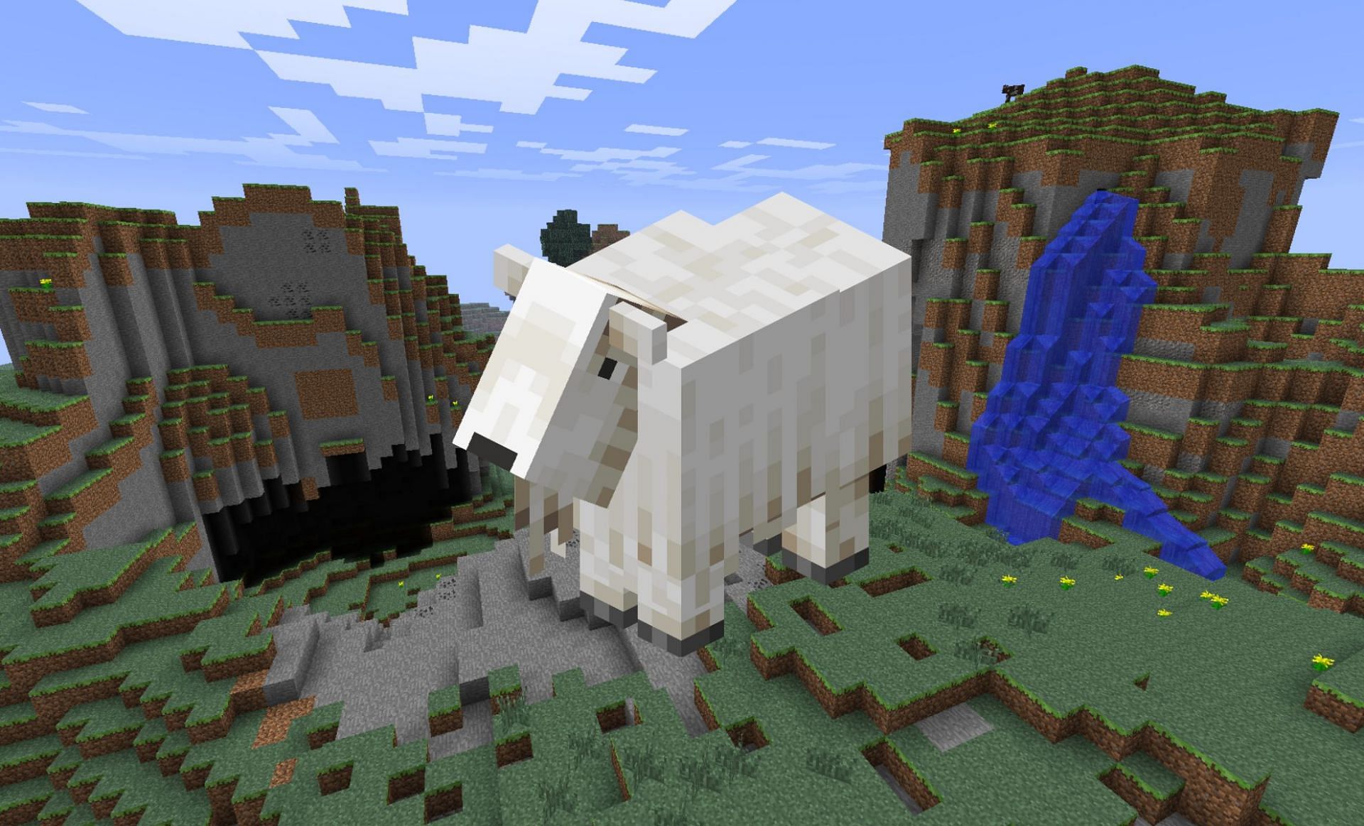 Goats can drop horns (Images via Minecraft Wiki)