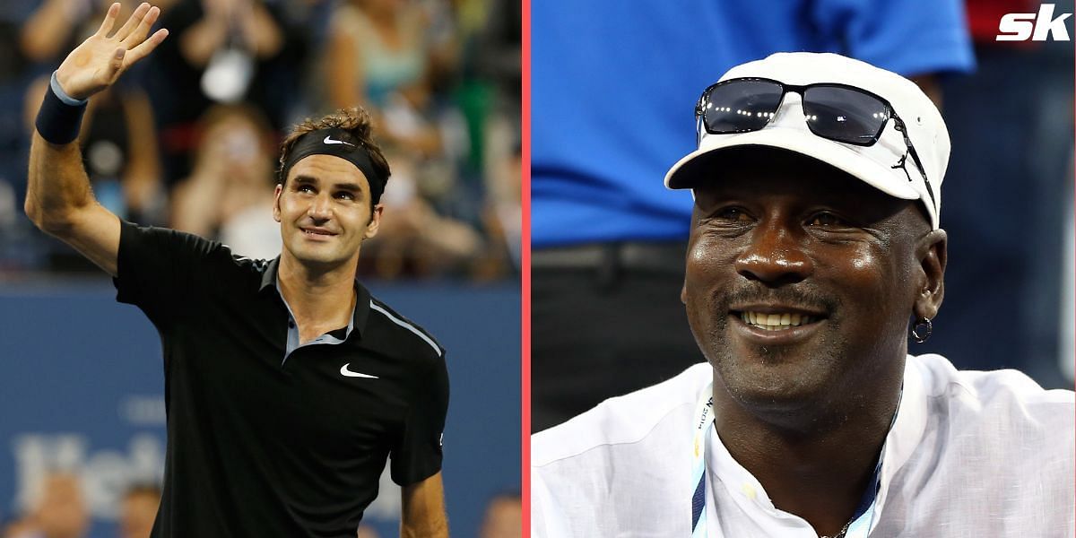 Roger Federer (L) treated Michael Jordan to an unforgettable match at 2014 US Open