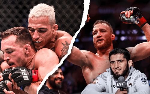 Islam Makhachev predicts the winner of Charles Oliveira vs. Justin Gaethje [Image credits - UFC YouTube channel and Getty]