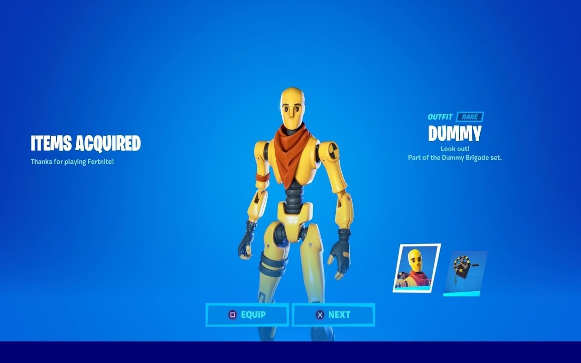 The Dummy skin in Fortnite is one of the most intimidating sweaty outfits (Image via Brani/YouTube)