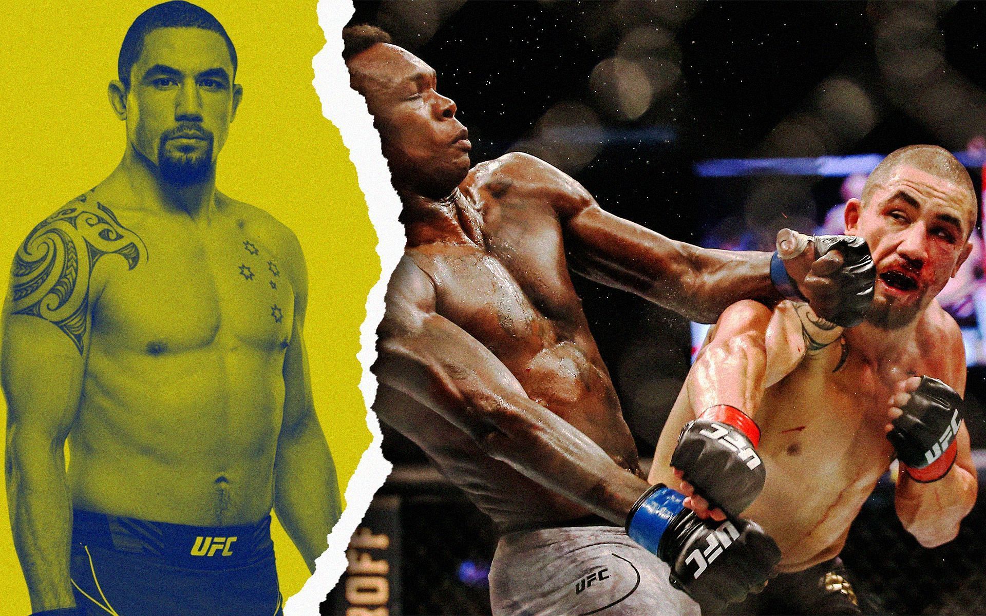 Robert Whittaker will face Israel Adesanya at UFC 271 [Image credits: Robert Whittaker - UFC.com (left) | Fight pic - Getty (right)]