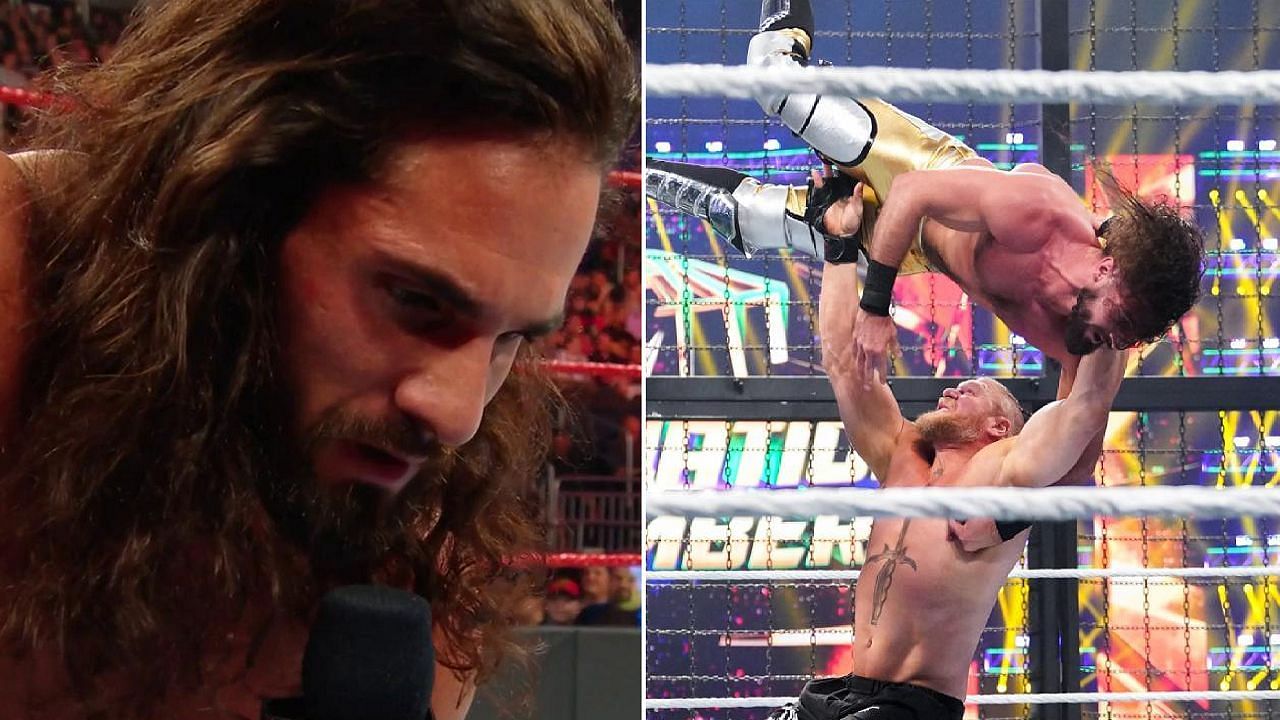 Rollins looked beyond frustrated after being eliminated by Brock Lesnar