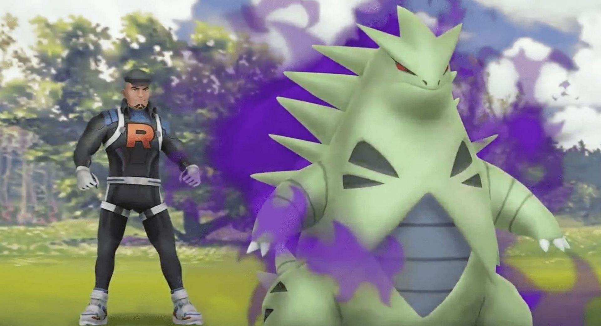 Cliff&#039;s Shadow Tyranitar is still in play with his new team (Image via Niantic)