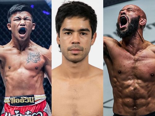 (From left) Rodtang Jitmuangnon, Danial Williams, Demetrious Johnson. [Photo: ONE Championship]