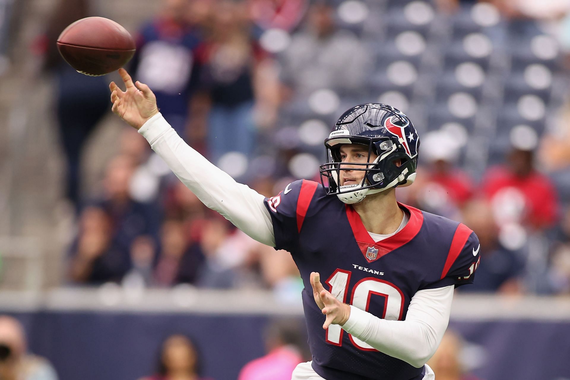 Davis Mills was respectable, but the Texans will likely seek some outside help for next season (Photo: Getty)