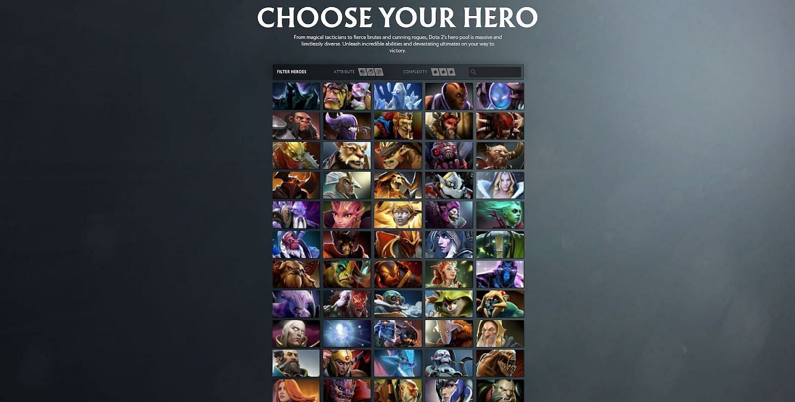 Choose Heroes in DOTA 2 (Image via DOTA 2)