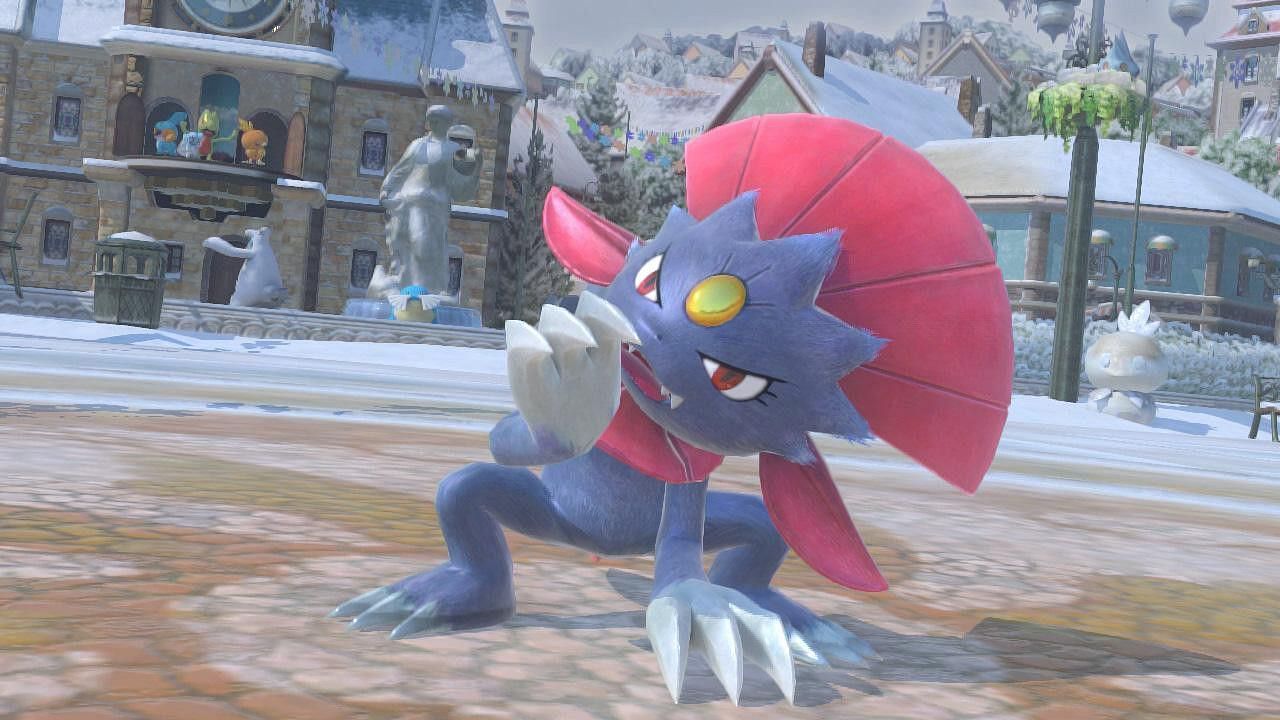 Weavile evolves from Sneasel (Image via Bandai Namco)