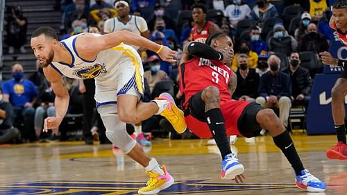 Steph Curry's 21-point fourth quarter was partly in response to Kevin Porter Jr.'s incessant trash-talking [Photo: MARCA]