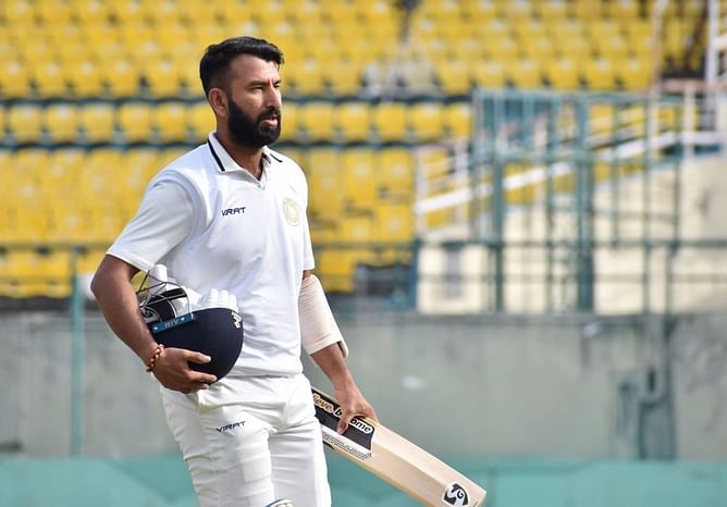 Cheteshwar Pujara gets out for a duck in Ranji Trophy clash against Mumbai