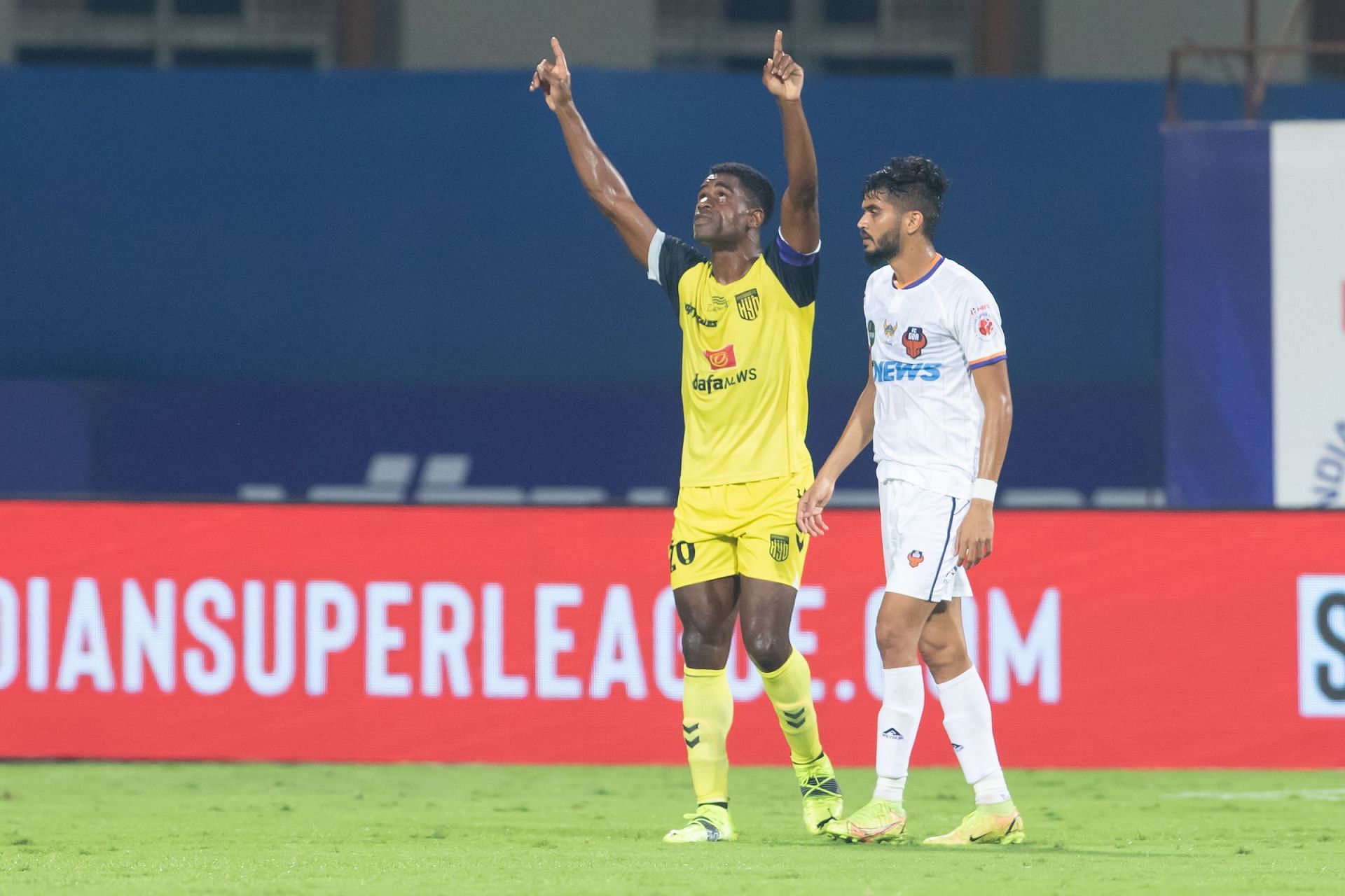 Ogbeche scored a brace today to secure the victory for the Nizam&#039;s (Image courtesy: ISL Media)