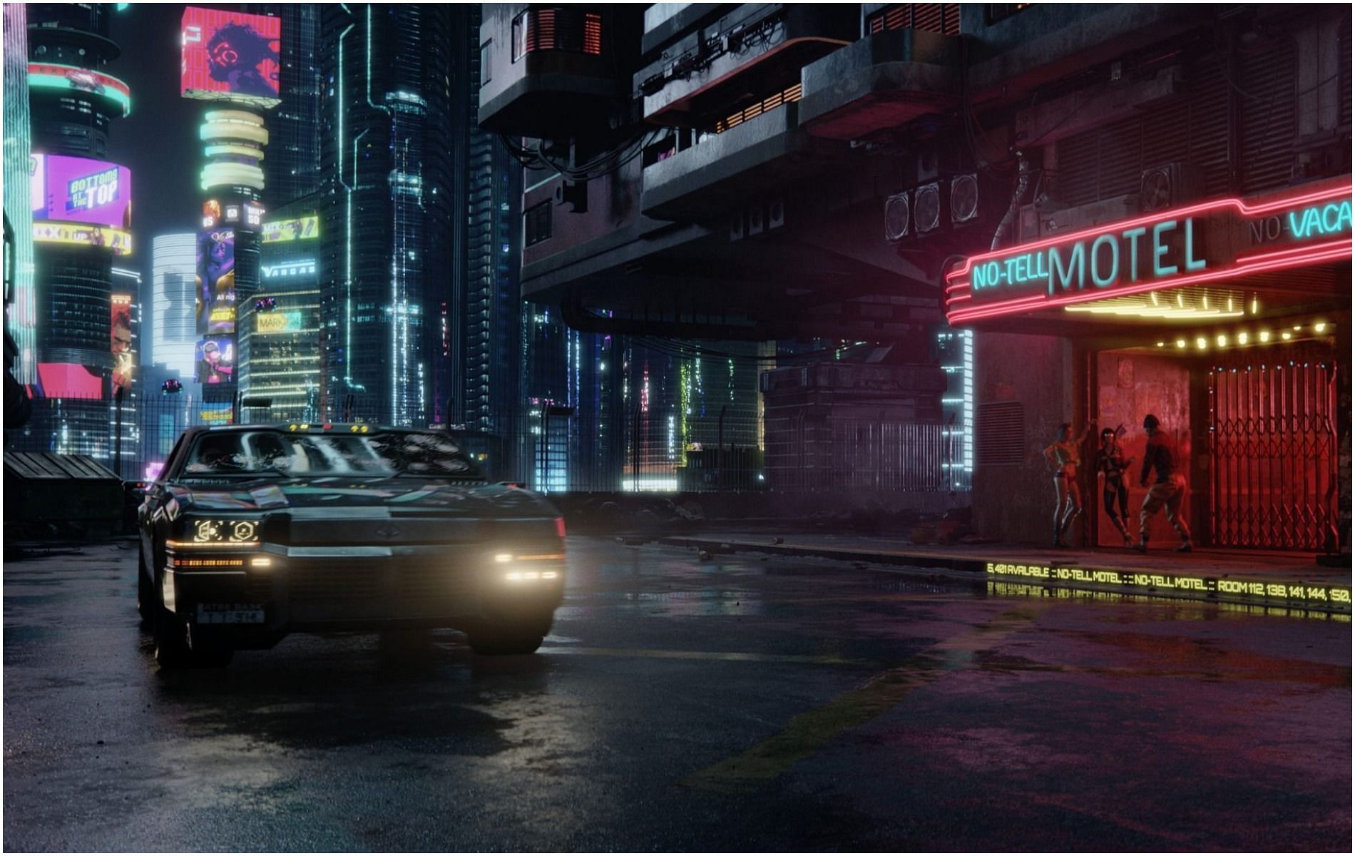 Download wallpaper 3840x2160 cyberpunk, game, city shot, car 4k