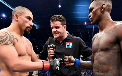 Robert Whittaker (left) and Israel Adesanya (right)