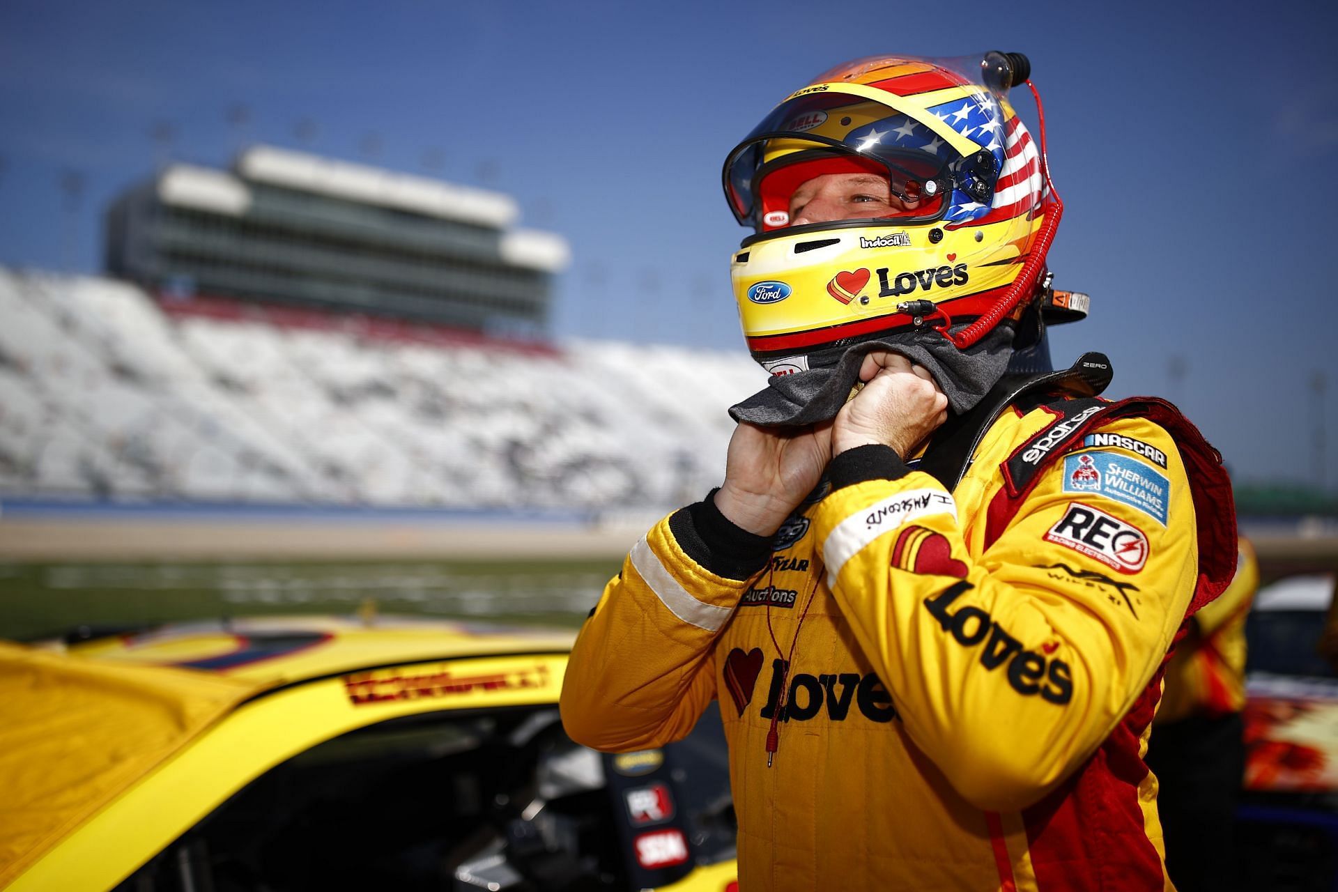 Michael McDowell at the NASCAR Cup Series Ally 400 Qualifying last year (Photo by Jared C. Tilton/Getty Images)