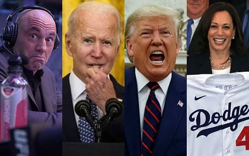 Joe Rogan, Joe Biden, Donald Trump, and Kamala Harris