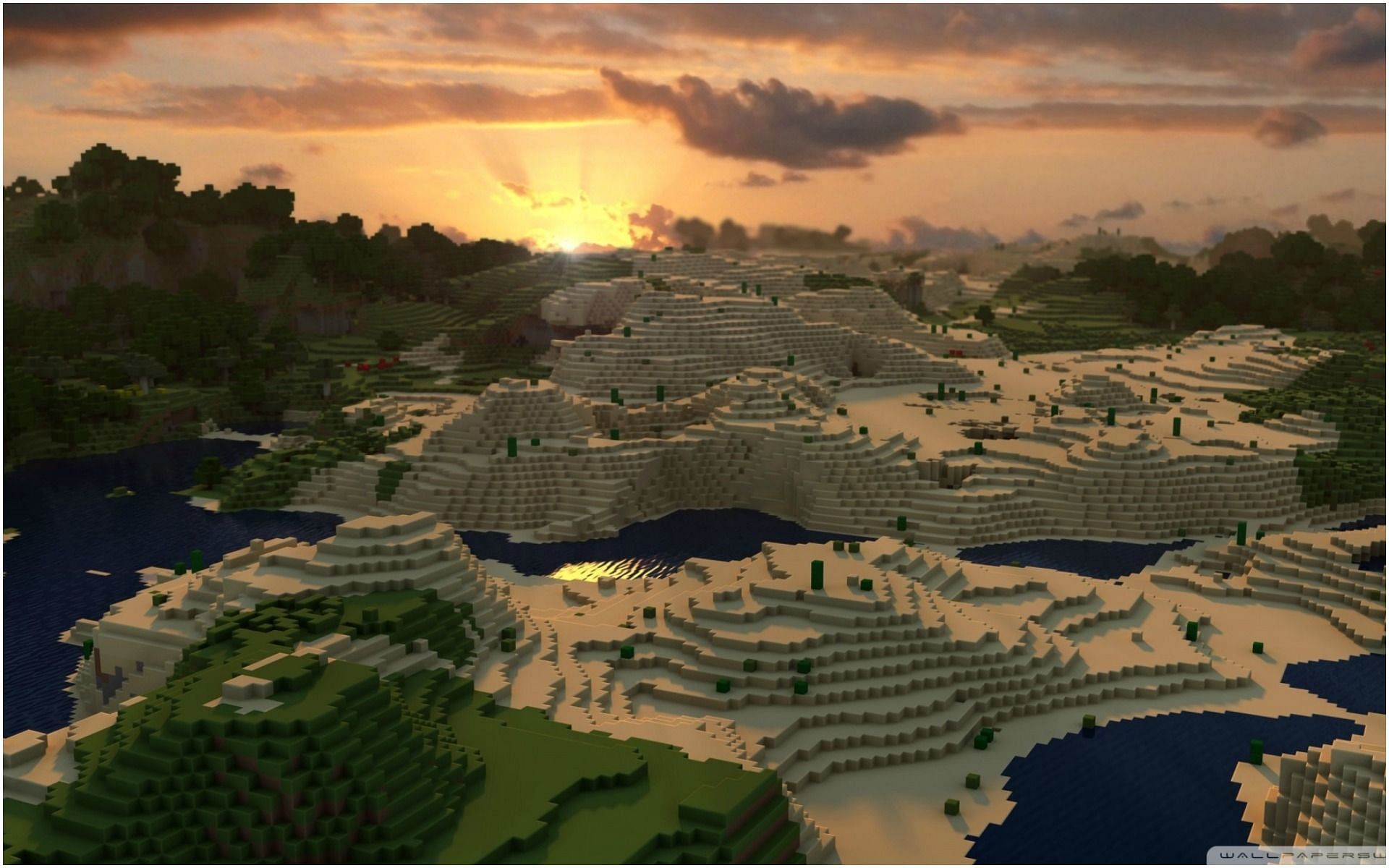 Each Minecraft world is randomly generated (Image via Wallpaperhouse.com)
