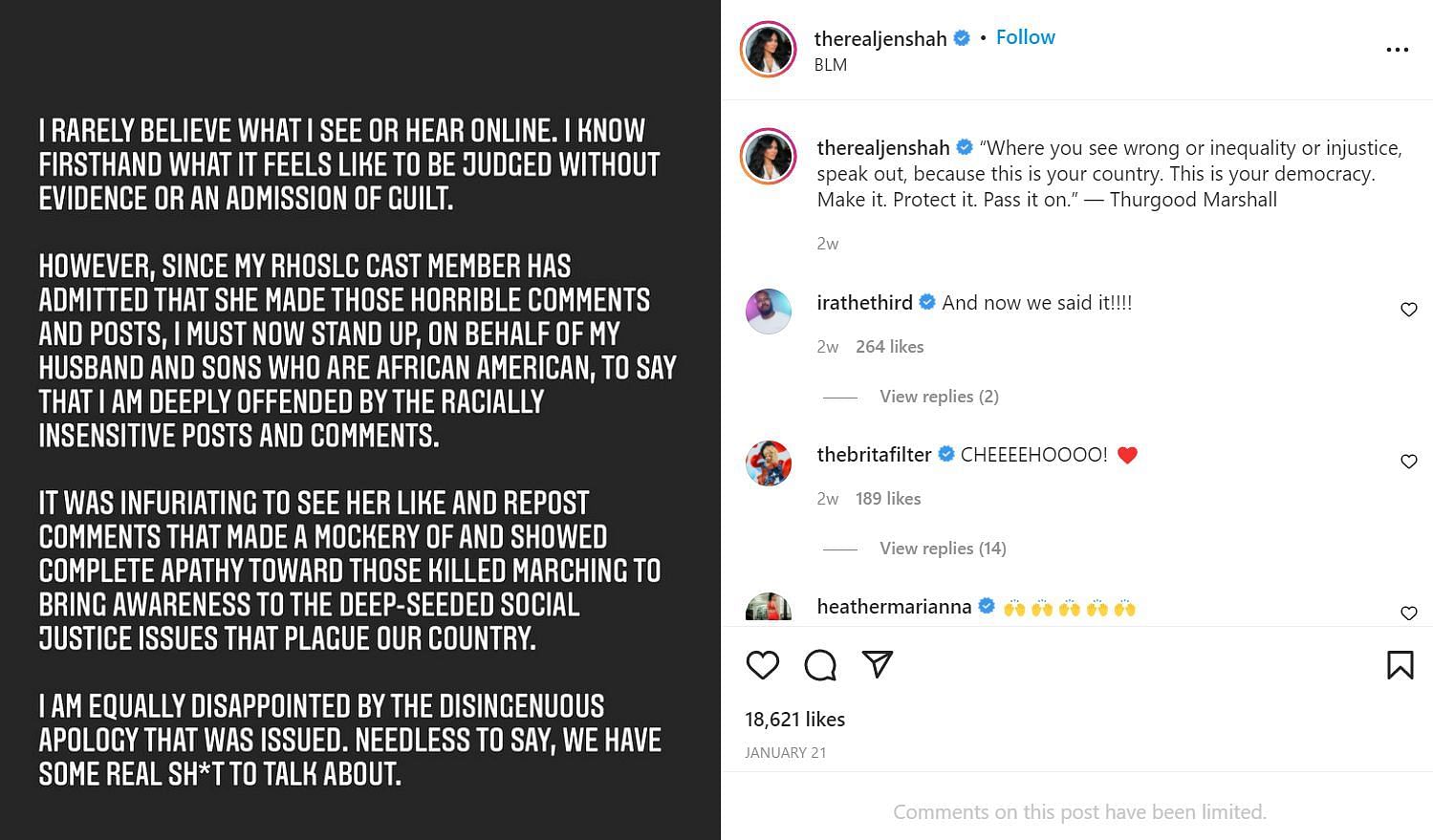 Jen Shah se sincera sobre los comentarios racialmente insensibles de Mary Cosby (Imagen a través de therealjenshah/ Instagram)