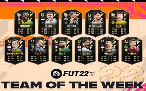 Team of the Week (TOTW) 22 in FIFA 22 Ultimate Team (Image via Sportskeeda)