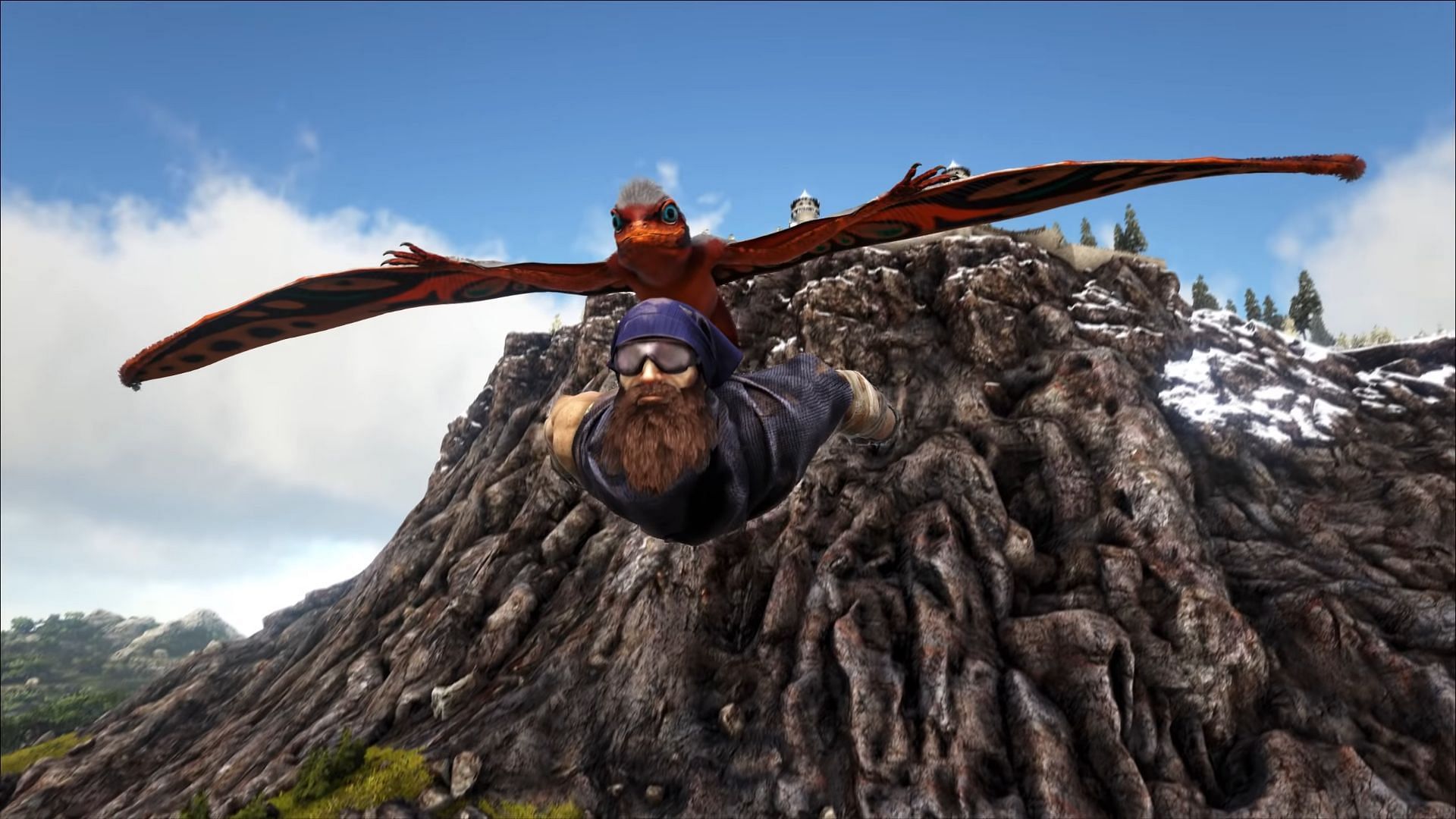 Gliding with the Sinomacrops (Image via Ark Lost Island)