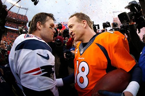 Quarterbacks Tom Brady and Peyton Manning