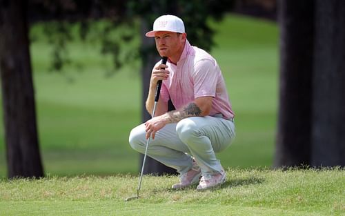 Canelo Alvarez on a golf course