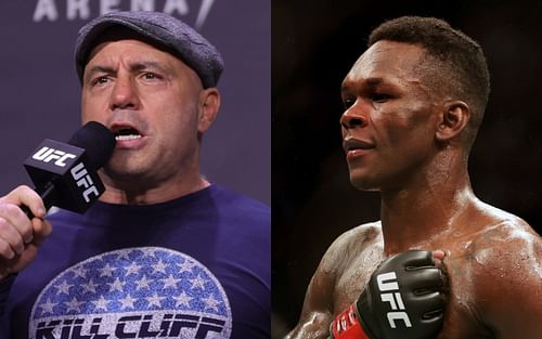 Joe Rogan (left) and Israel Adesanya (right)