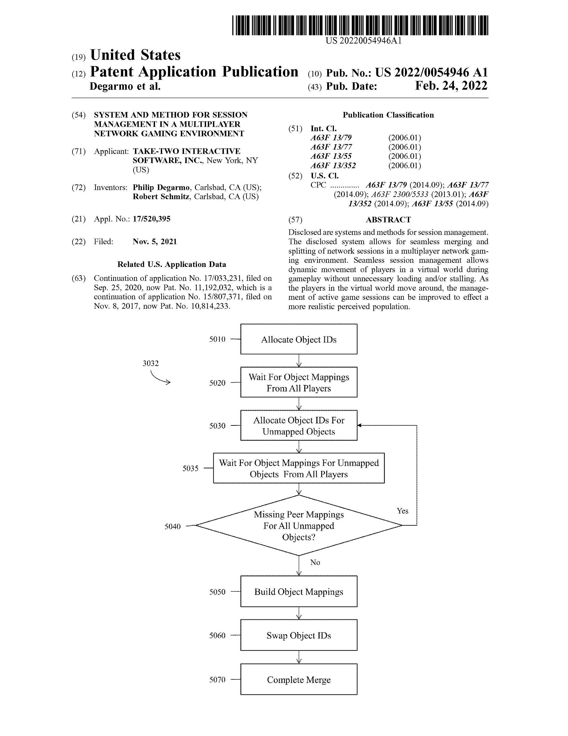 An Image of the Patent filed by Take-Two Interactive (Image via uspto.gov)