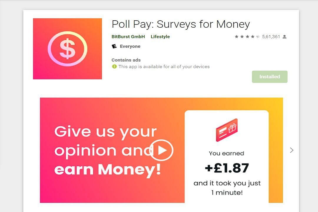 Poll Pay could be a good option for users (Image via Google Play Store)