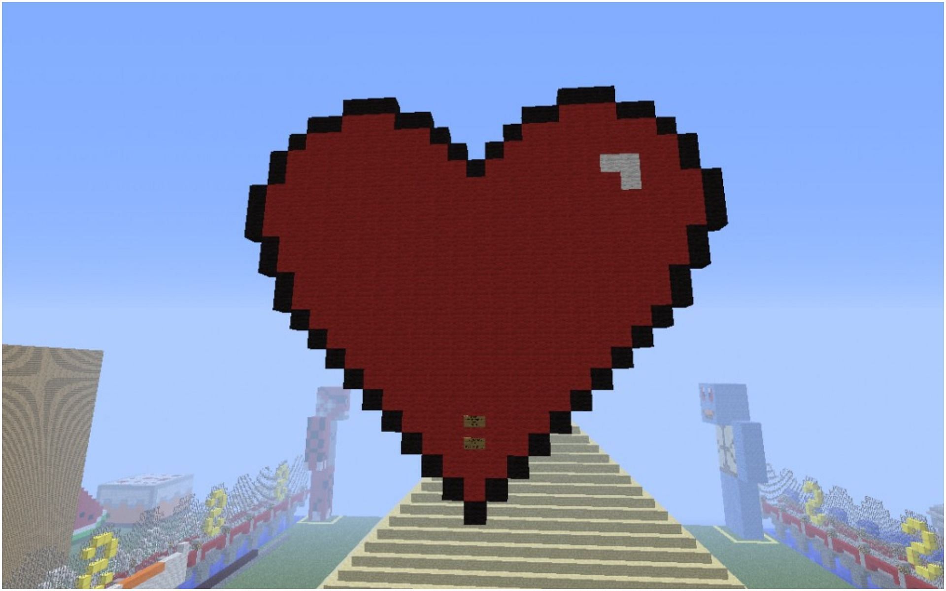 Valentine&#039;s day is an opportunistic affair in Minecraft, as far as building is concerned (Image via planetminecraft.com/TheSchiffelman)