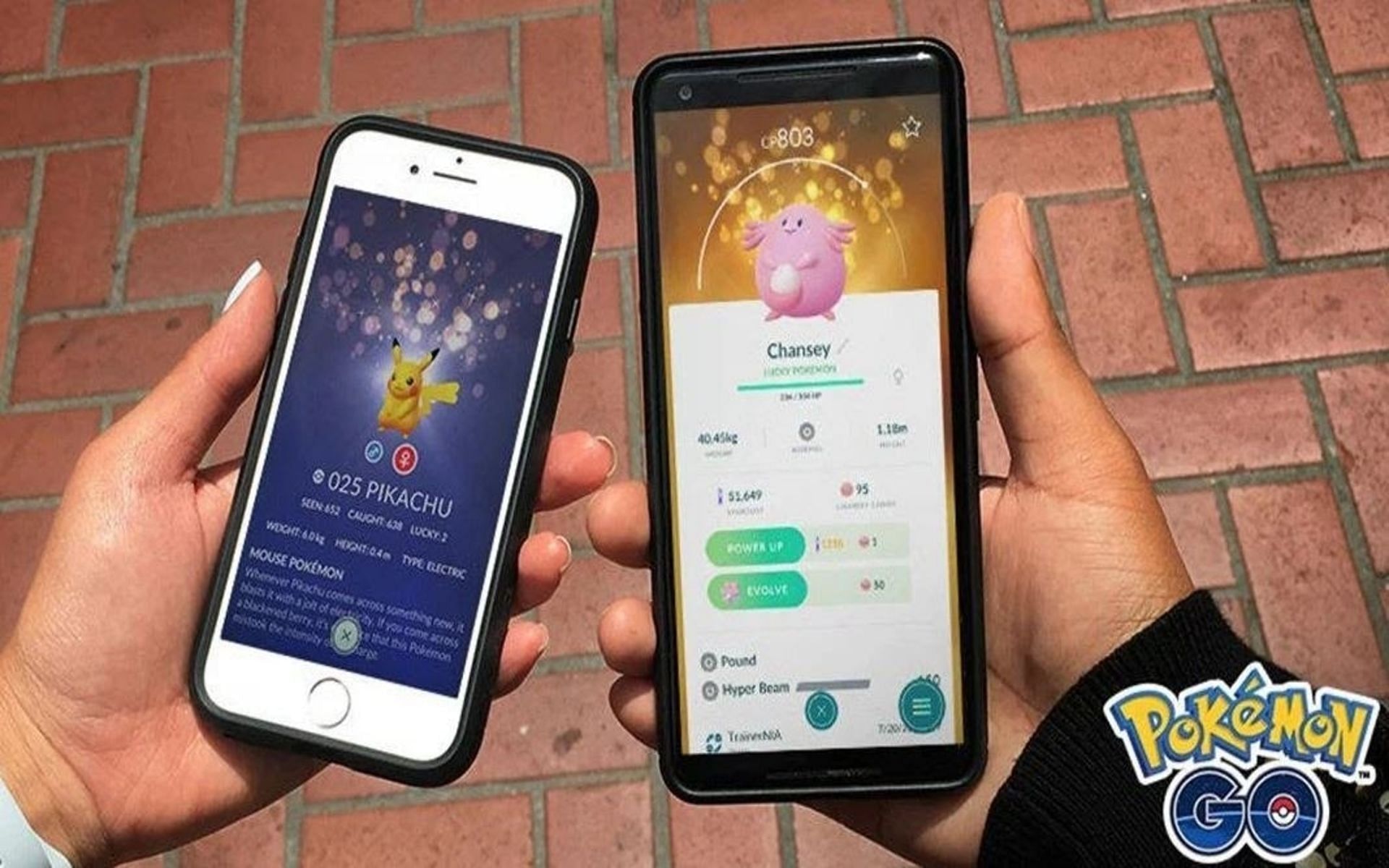 Trainers need to be a certain distance apart to trade (Image via Niantic)