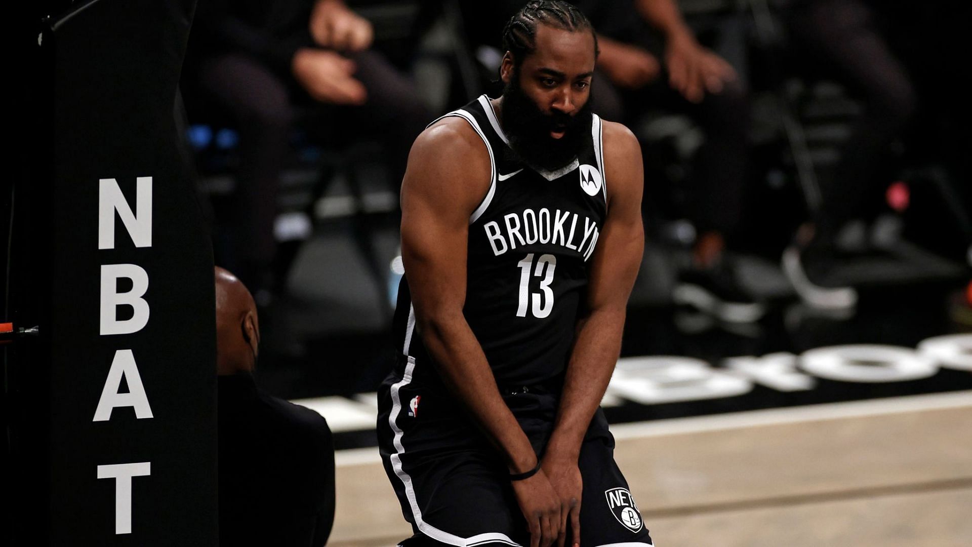 With Kevin Durant still sidelined with an injury, James Harden&#039;s hamstring and hand issues add another level of trouble to the Brooklyn Nets&#039; season [Photo: Sky Sports]