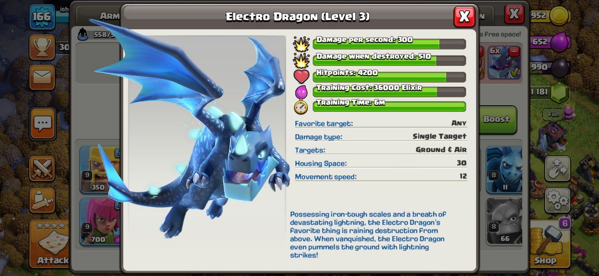 Electro Dragon in Clash of Clans (Image via Sportskeeda)